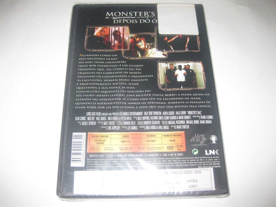 DVD "Monster's Ball - Depois do Ódio" Selado!