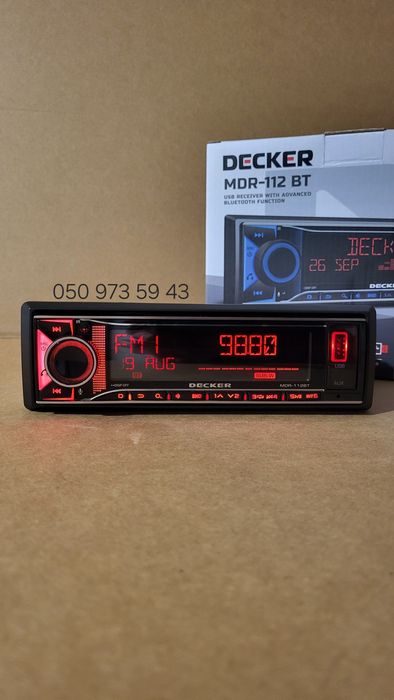 Блютуз магнітола Decker MDR-112BT/USB/AUX/змінна підсвітка