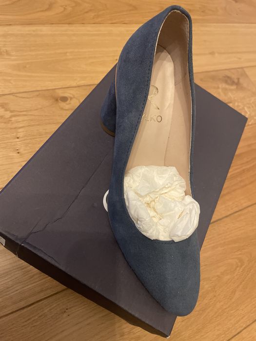 Czółenka Ryłko skora granat rozm.36