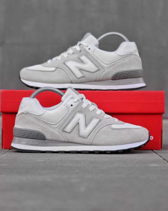 !SALE! New Balance 574 Light Grey White 36 37 38 39 40 41 42 43 44 45 нб