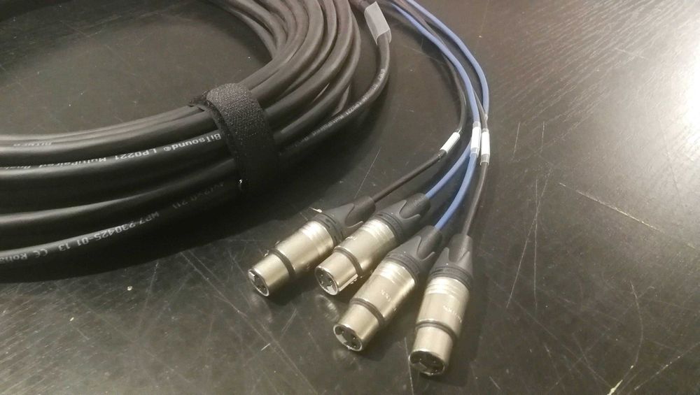 Kabel wieloparowy multoicore audio 4x Neutrik NC3FXX NC3MXX 15m