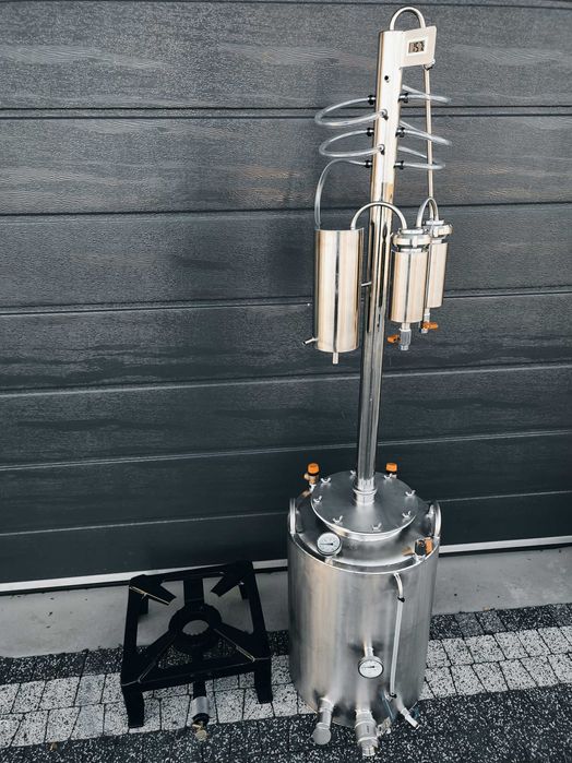 destylator w płaszczu olejowym - wodnym