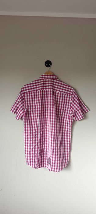 Casualowa koszula w kratkę z krótkim rękawem M (medium) bawełniana