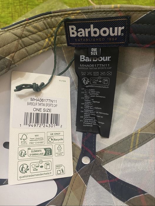 Barbour Tartan Cap Подарункова Кепка Оригінал Бейсболка