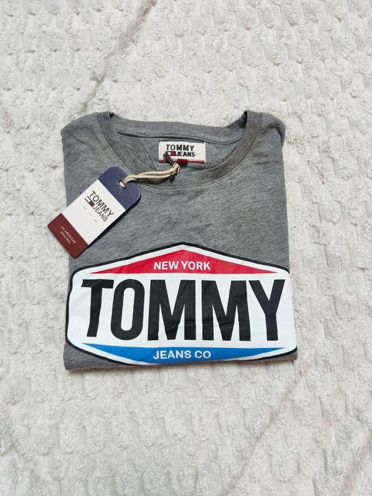 T-shirt Tommy Jeans S Szary Nowy z Metką