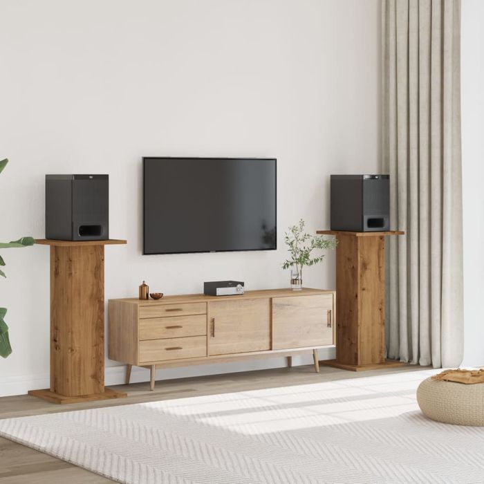 Podstawki Pod Głośniki, 2 Szt., Dąb Artisan, 30X30X95 Cm