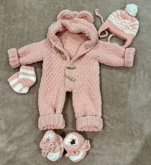 Вʼязаний зимовий чоловічок/набір ручної роботи (0-3 міс, 56-62)