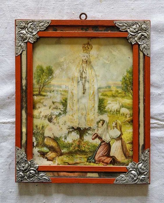 Painting of Our Lady of Fátima and the Little Shepherds