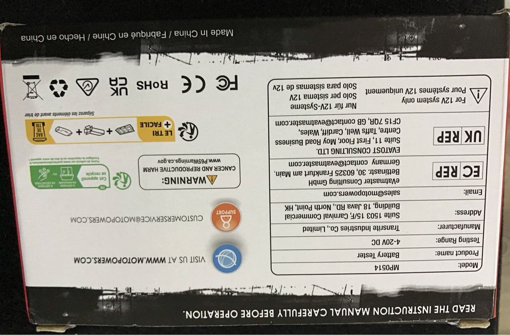MOTOPOWER Verificador digital de bateria de 12 V