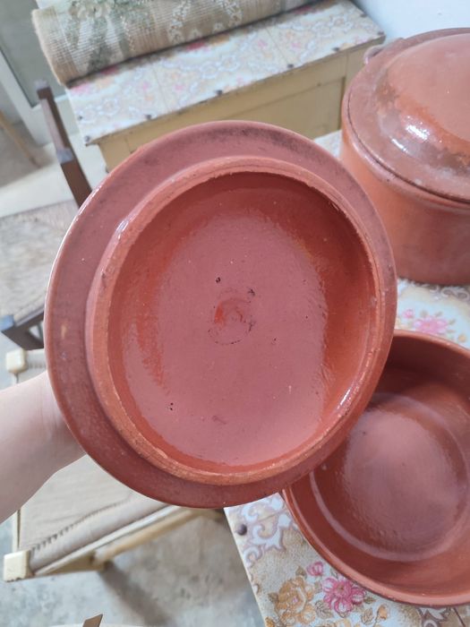 Panela barro - caçarola tradicional pintada à  mao com tampa