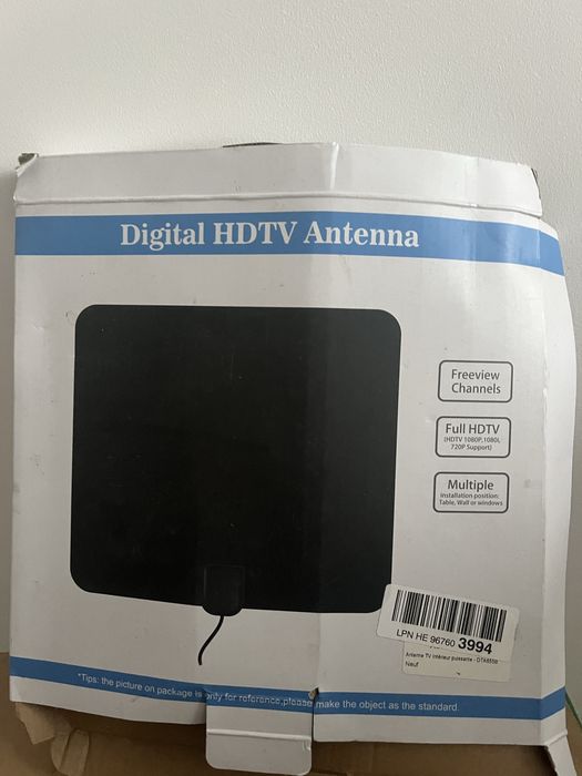 antena cyfrowa HDTV (typu "płaska antena pokojowa DVB-T/DVB-T2")