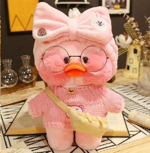 Жовта качка Лалафанфан каченя в окулярах  качечка  LaLafanfan в одязі