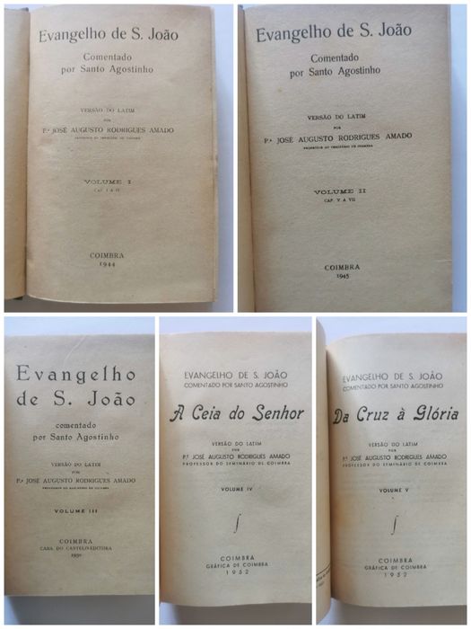 SANTO AGOSTINHO - Evangelho de S. João (comentado) - Coleção completa em 5 VOLUMES