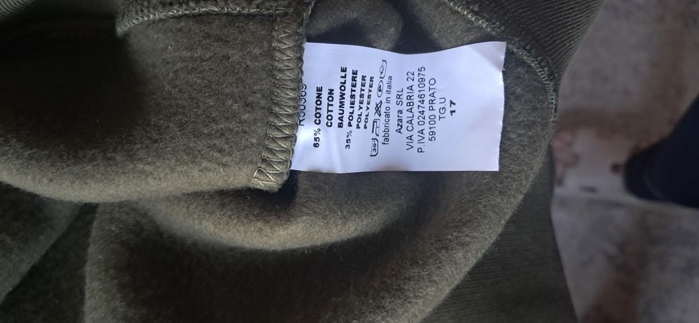 Bluza damska na ocieplinie nowa kolor khaki z nadrukiem biust 130