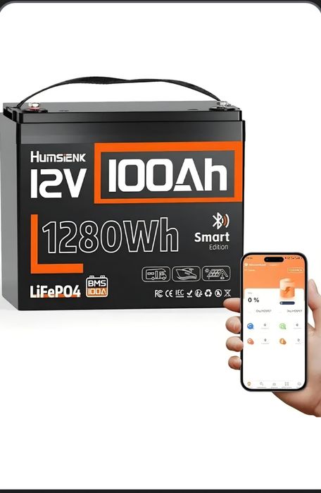 Аккумулятор LiFePO4 12,8V  100A 1280ah Smart HumsiEnk