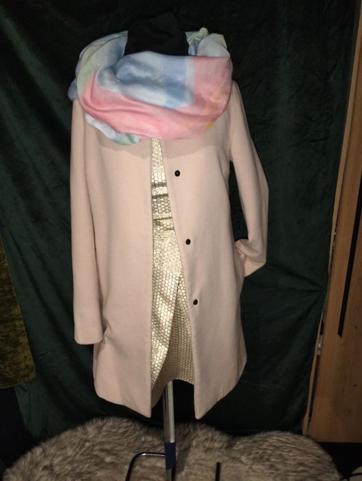 Płaszcz, elegancki,różowy  Benetton