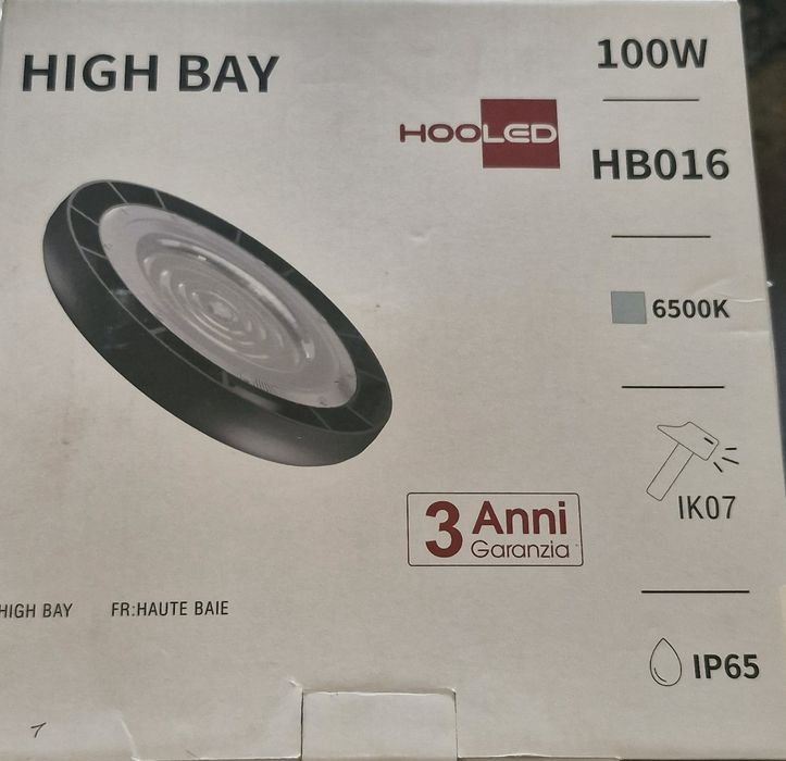 Przemysłowa lampa LED typu High Bay marki Hooled o mocy 100 W