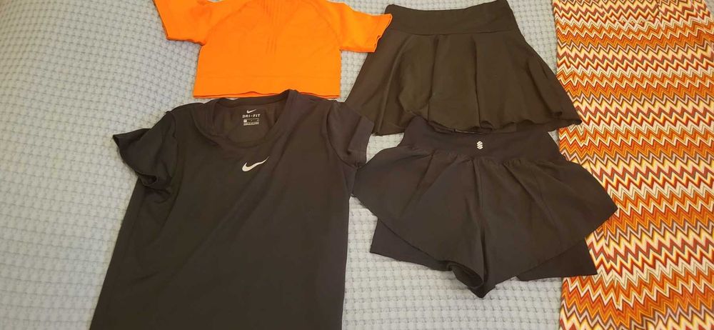 Комплект для тренировок и йоги Adidas by Stella McCartney, шорты юбка 2 шт Hey Becca, летний сарафан макси Shein (принт Missoni)футболка Nike Dri-FIT