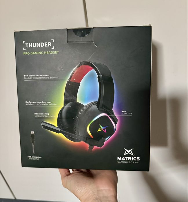 Auscultadores headset Gaming NOVO com Fio MATRICS Thunder
