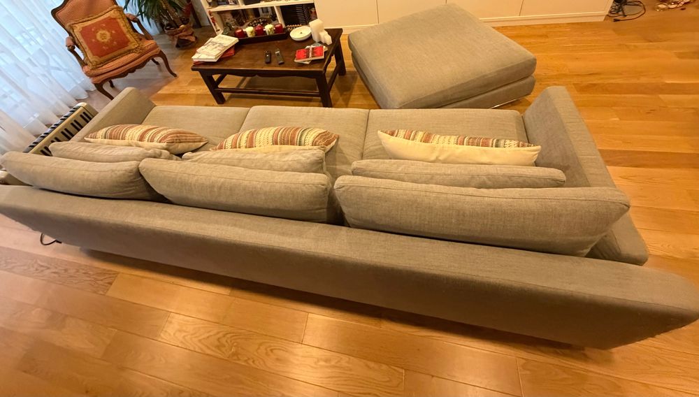 Sofá cinza Italiano com 3 anos de uso como novo