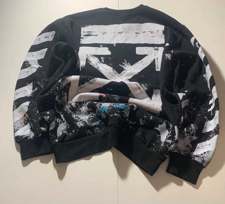 Off-White Seeing Things Diagonal Spray Paint Crewneck (FW17)