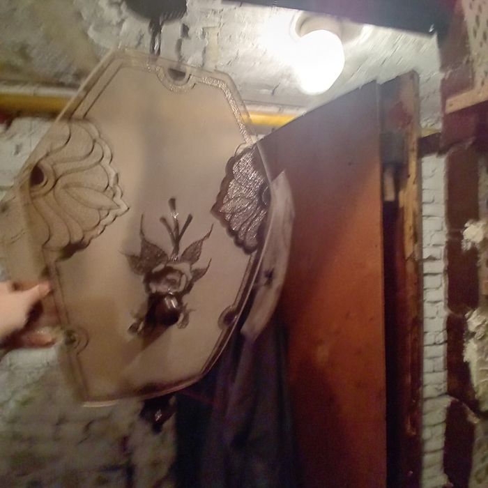 szklany żyrandol stary prl e27