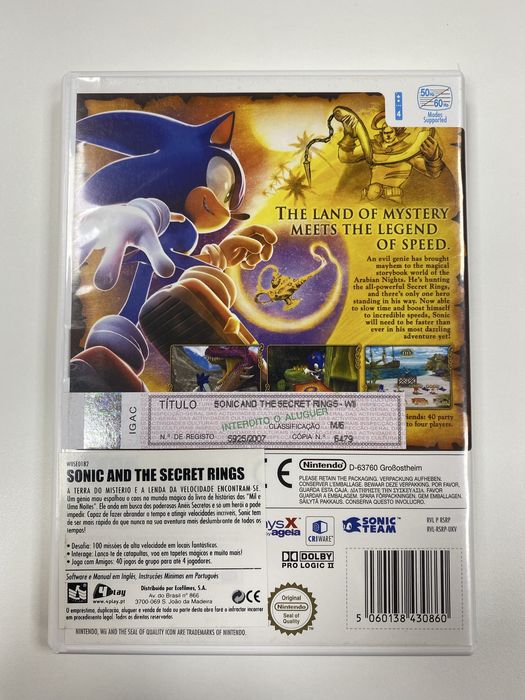 Sonic and the Secret Rings - Nintendo Wii - Jogo - Como Novo