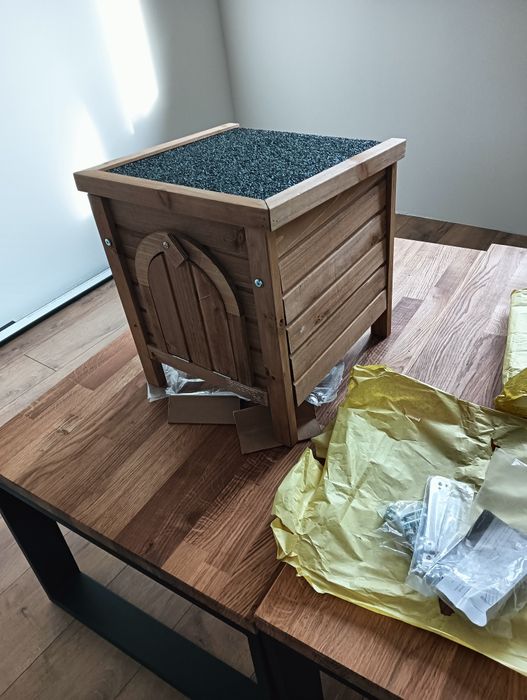 Drewniany domek dla królika lub gryzonia świnka morska szynszyl