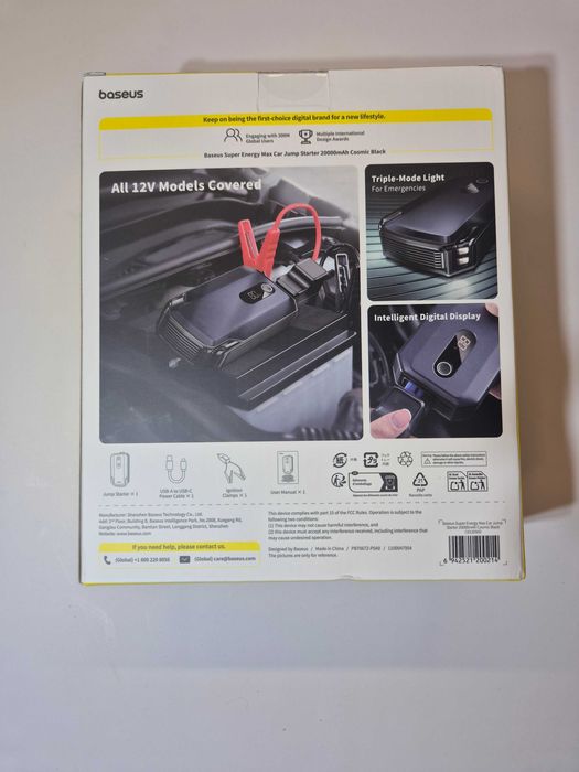 Baseus Super Energy Max Car Jump Starter CGNL020001 CRJS04 C01205 20000mAh 2000A пусковое устройство бустер павербанк аварийный стартер для автомобиля