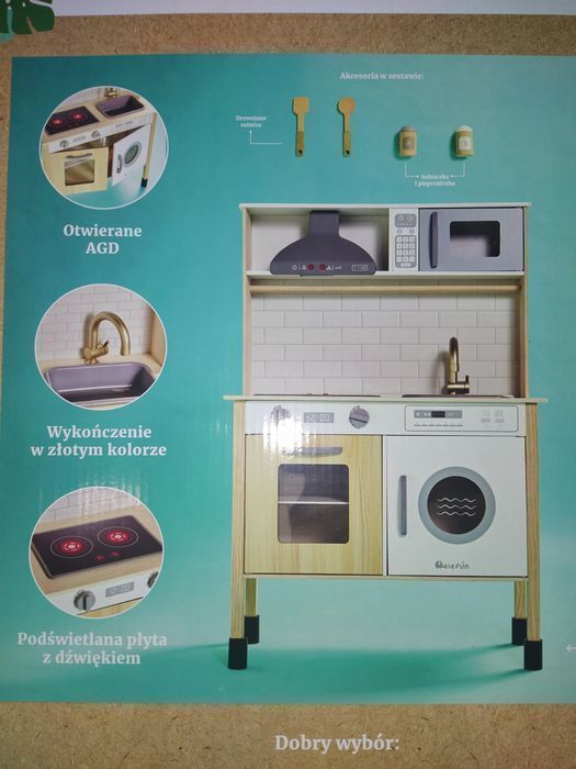 Kuchnia elefun interaktywna dla dzieci drewniana
