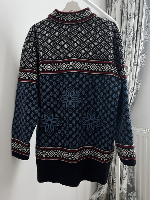 Sweter z dodatkiem wełny zimowy wełniany oversize M