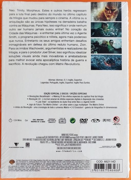 DVD Matrix Revolutions - 2 Discos SELADO!