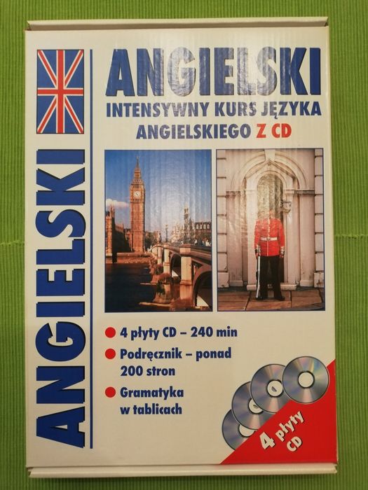 Kurs języka angielskiego 4CD+podręcznik+tablica z zasadami gramatyki