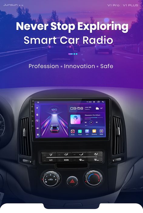 Rádio 9" android Hyundai i30 de 2006-11 CARPLAY WIFI GPS 2/32GB Novo