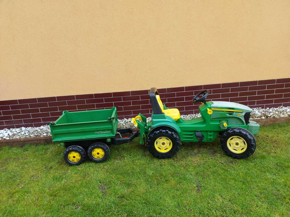 traktorek  Rolly Toys John Deere zabawka na pedały + przyczepa