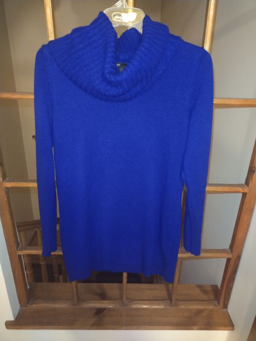 Sweter z golfem - kolor granatowy i marka H&M