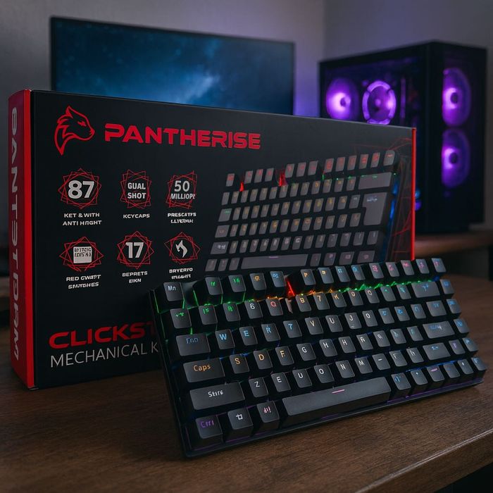 Klawiatura Mechaniczna Gamingowa Podświetlenie Rgb Pantherise 87 fv