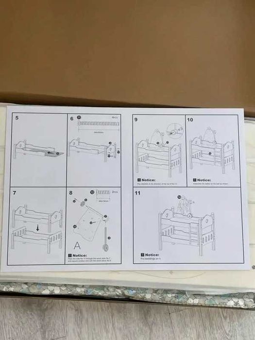 ROBUD – drewniane łóżeczko piętrowe dla lalek 18"