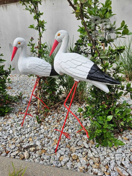 Figurki bocian bociek do ogrodu dekoracja działka ozdoba 2 szt.