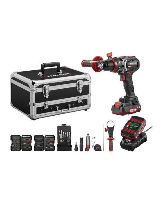 Conjunto Berbequim impacto + acessórios 20V parkside performance