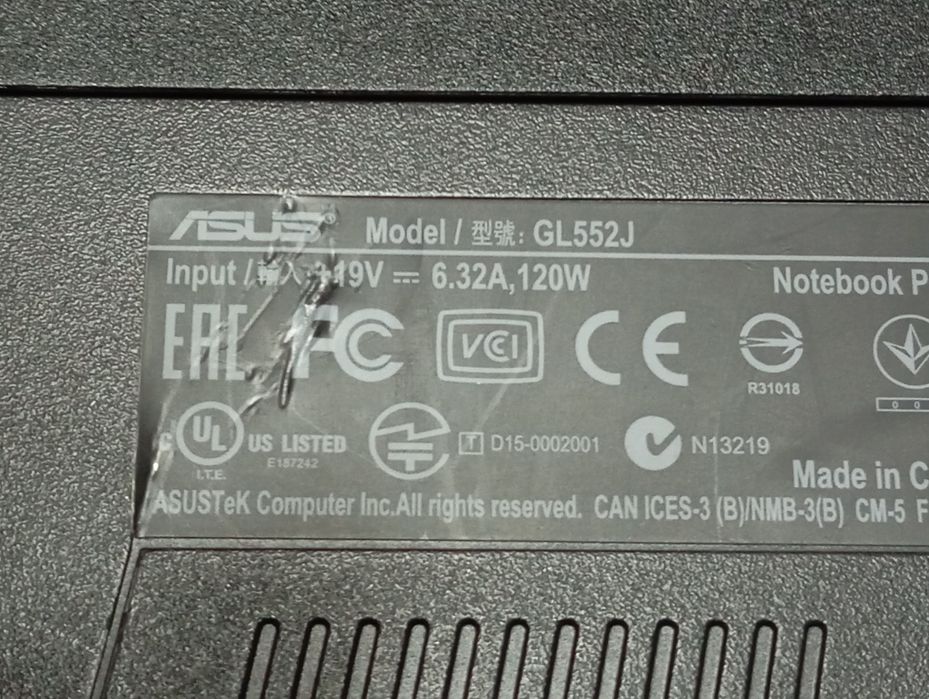 Asus Rog GL552J Avariado