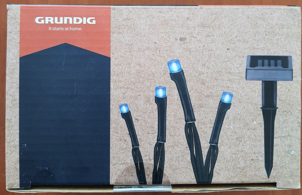 Solarny lancuch świetlny 6,5 metra 50 LED GRUNDIG-niebieski