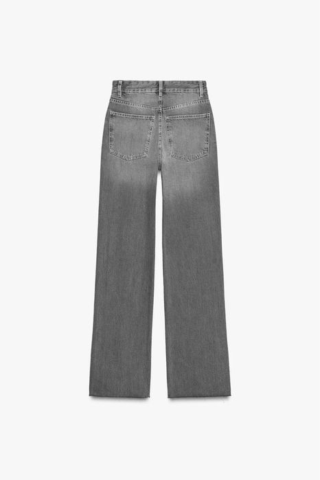 Сірі джинси wide leg zara висока посадка серые джинсы зара 34 36 38 42