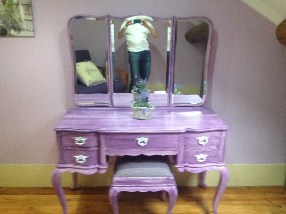 Conjunto com Toucador antigo restaurado Alfazema