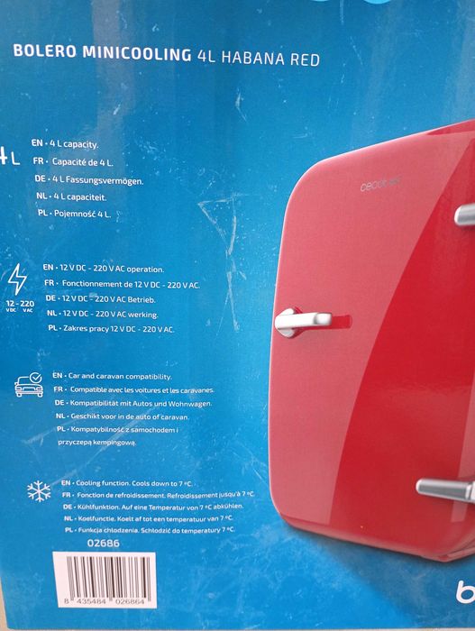 Mini Lodówka Coca Cola 4 L