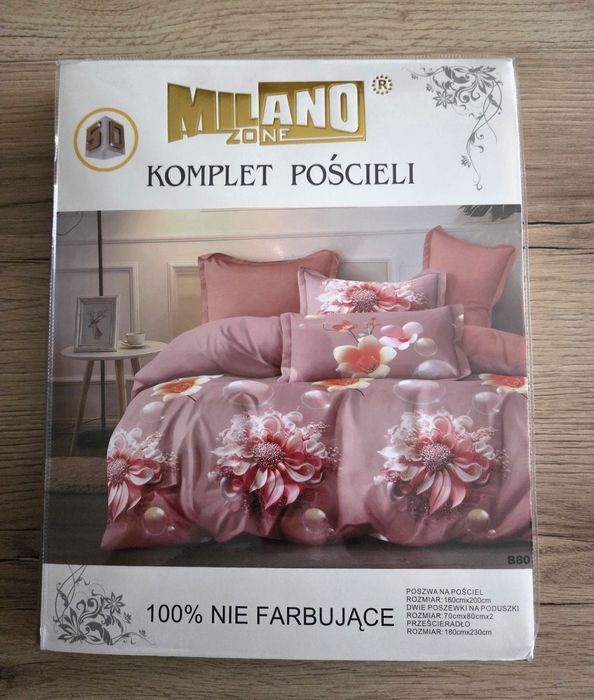 Komplet pościeli 160x200cm 4 częściowy Kwiaty