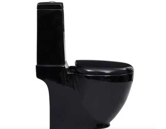 Sanita de cerâmica com descarga água traseira preto