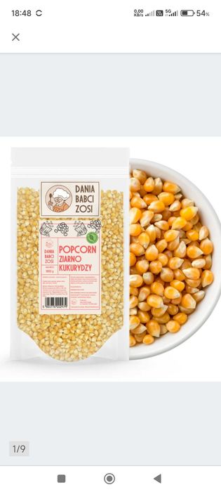 Kukurydza ziarno -popcorn 5 kg pakowane po 1kg