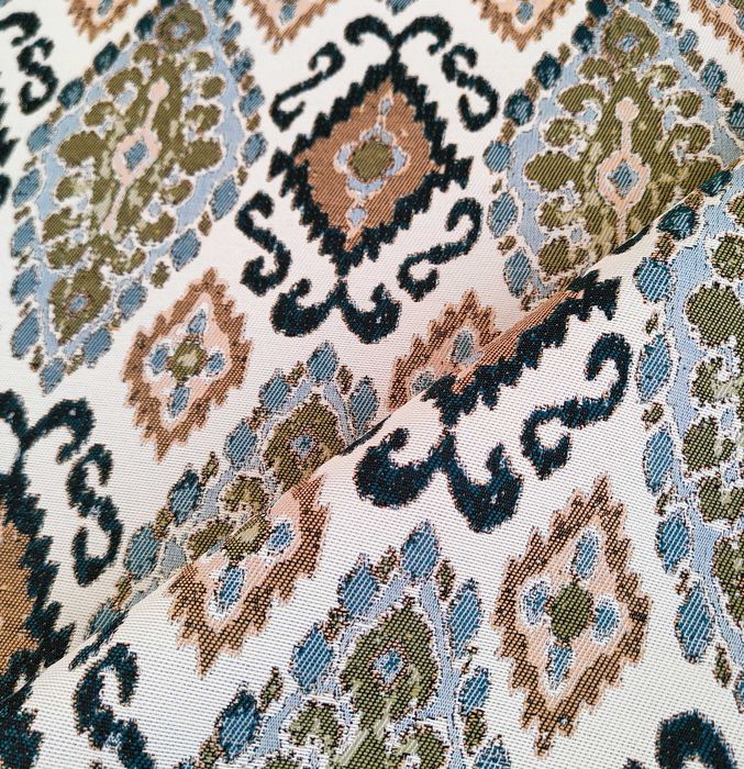 Tkanina tapicerska wzorzysta żakard Ikat 1 Metr materiał żakardowy