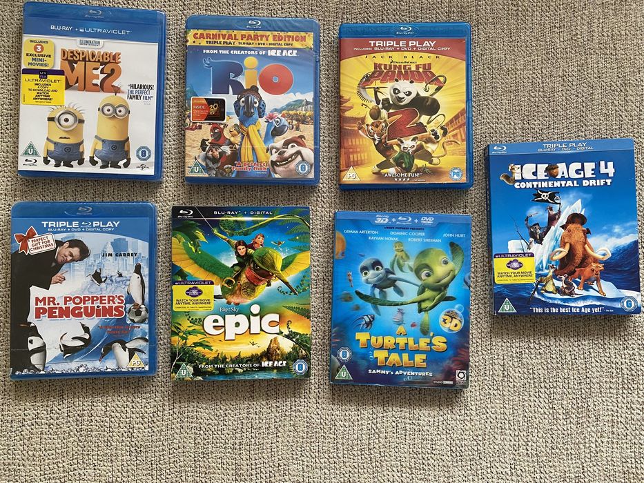 Filmes de animação, novos, originais em Blu-ray